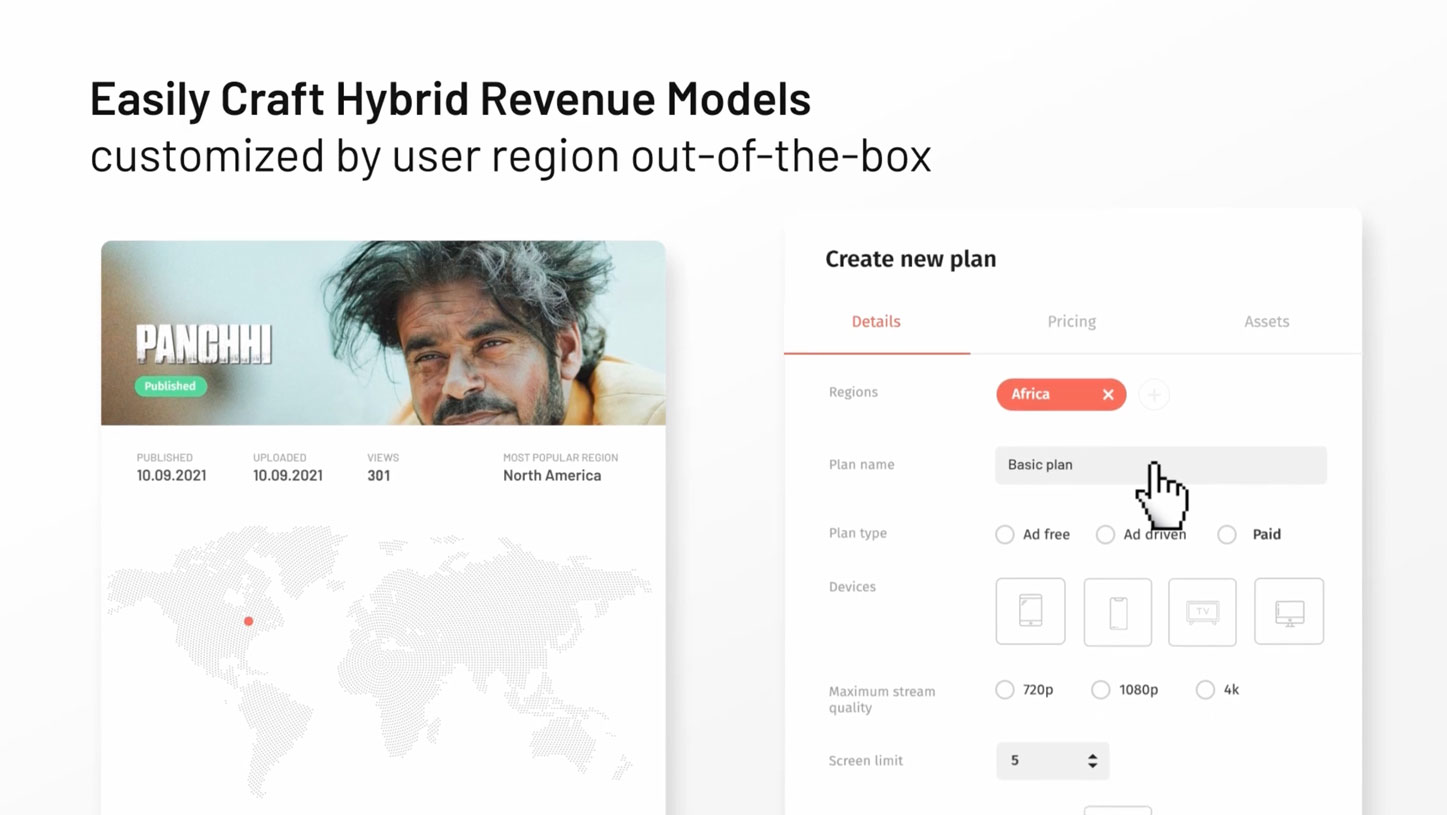 Easily craft hybrid revenue models customised by user region out-of-the-box